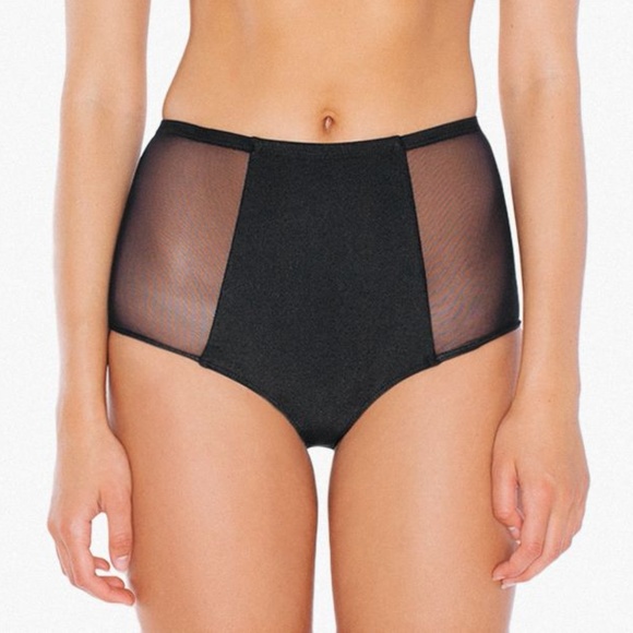 NEW AA Swim Mesh Panel High Waist Bikini Bottoms - Picture 1 of 4